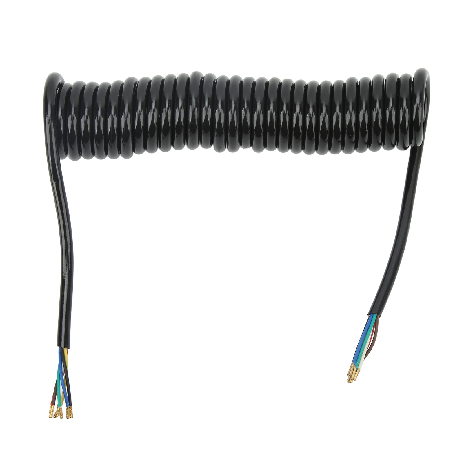 Trailer Extension Coiled Cable 12.8ft 20AWG 7 Core Polyurethane Copper Trailer Extension Cable for Tow Truck RV
