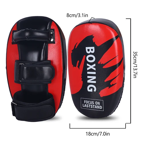 Imagen 2 del producto 1 Uds. Bolsa de almohadilla para patadas de mano y pie de boxeo de cuero PU para Muay Thai Taekwondo MMA artes marciales entrenamiento equipo de Fitness