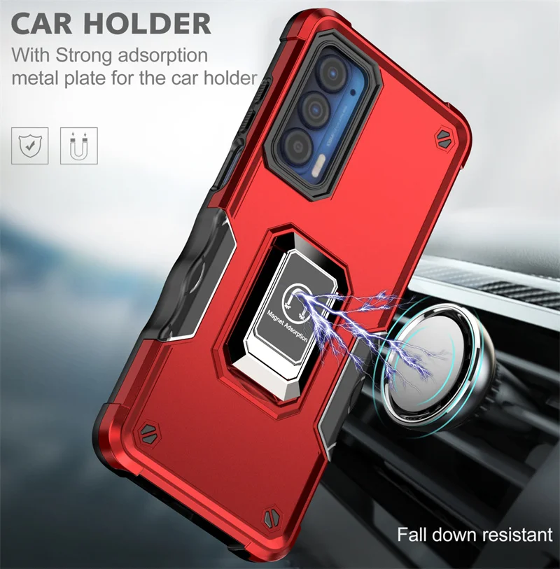 For Motorola Edge 20 Pro Case Magnetic Ring Holder Armor Back Cover For Moto Edge 20Pro 20 Lite 2021 Kickstand Phone Cases