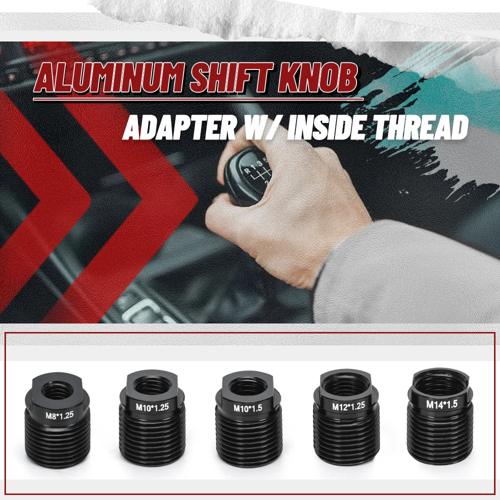 Aluminum Shift Knob Adapter With inside thread M8x1.25/M10x1.25/M10x1.5/M12x1.25/M14x1.5 Shift Knob Accessories