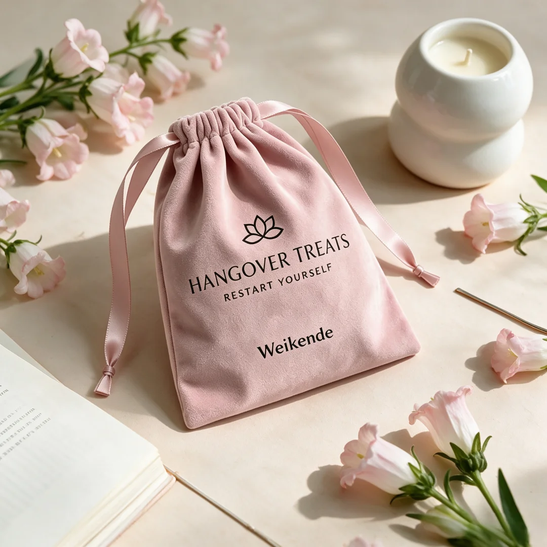 100Pcs Personalized Soft Pink Velvet Drawstring Pouches With Custom Logo Jewelry Storage Packaging for Jewelries&Small Cosmetics
