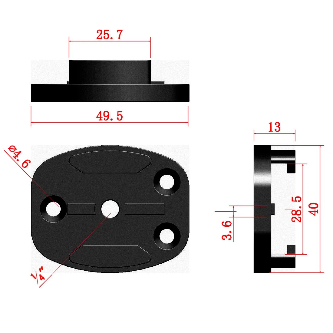 Aluminiumlegierung, Schnellverschluss, Stativhalterung, flache Oberfläche, Schnalle, Basisadapter, 1/4 Gewinde, für Gopro 13 12 Action-Kamera-Zubehör – Detail 24
