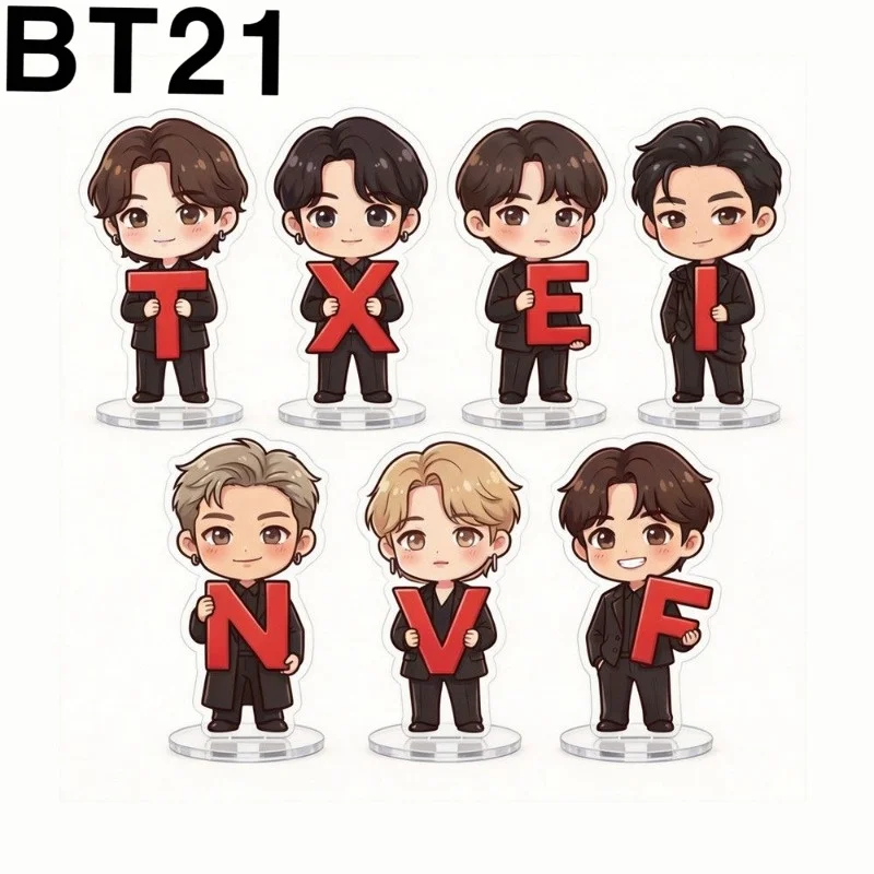 

New BTS series merchandise with cute and creative cartoon patterns, fashionable acrylic stand, personalized decorative item