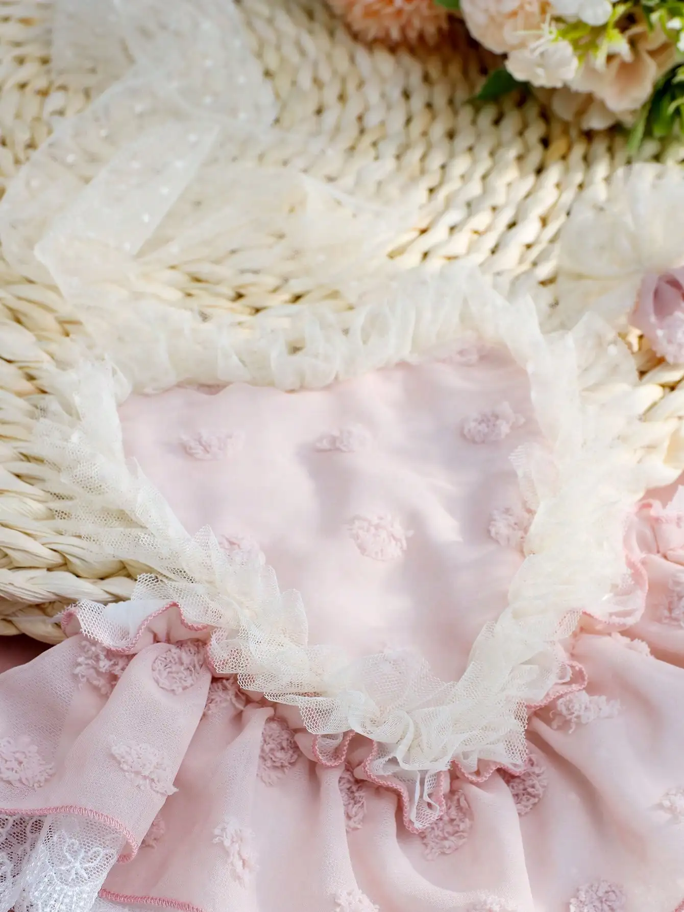 Ylsteed Dusty Pink Newborn Baby Girl Photoshoot Outfits Heart Shape Chiffon Skirt Romper with Headband Infant Picture Props