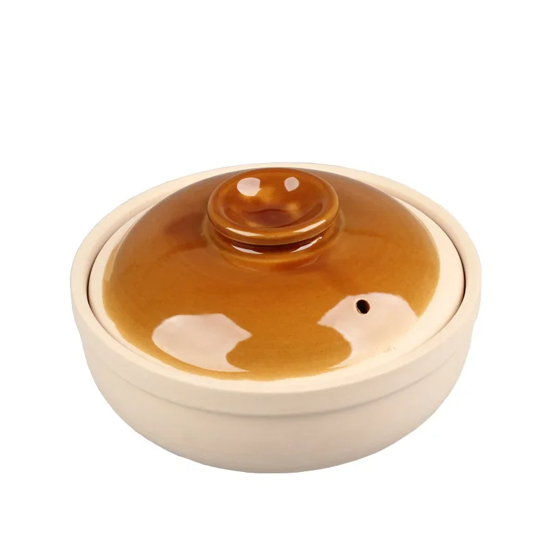 

1pcs 400ml Unglazed clay pot stew pot Congee stew home old style coarse pottery small sand tile pot