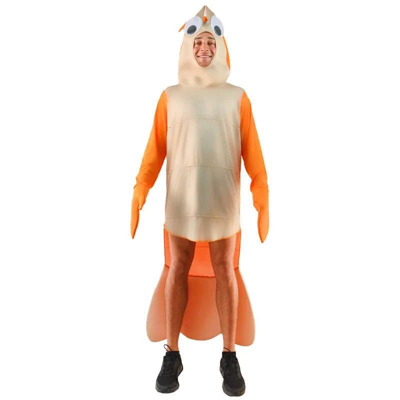 Le Cool Nuevo espectáculo escénico, Halloween, disfraz de cosplay de Pipi Shrimp, personaje animal, fiesta de criaturas marinas.