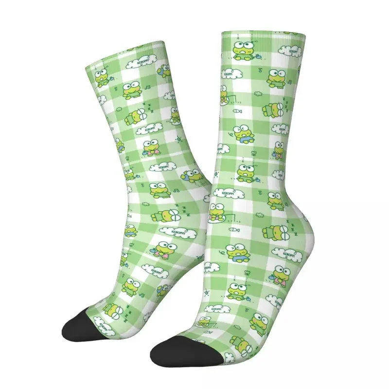 

Y2K Sanrio Green Keroppi For Men Women Cute Casual Cartoon Frog Novelty Accessories Middle Tube Socks Wonderful Gifts