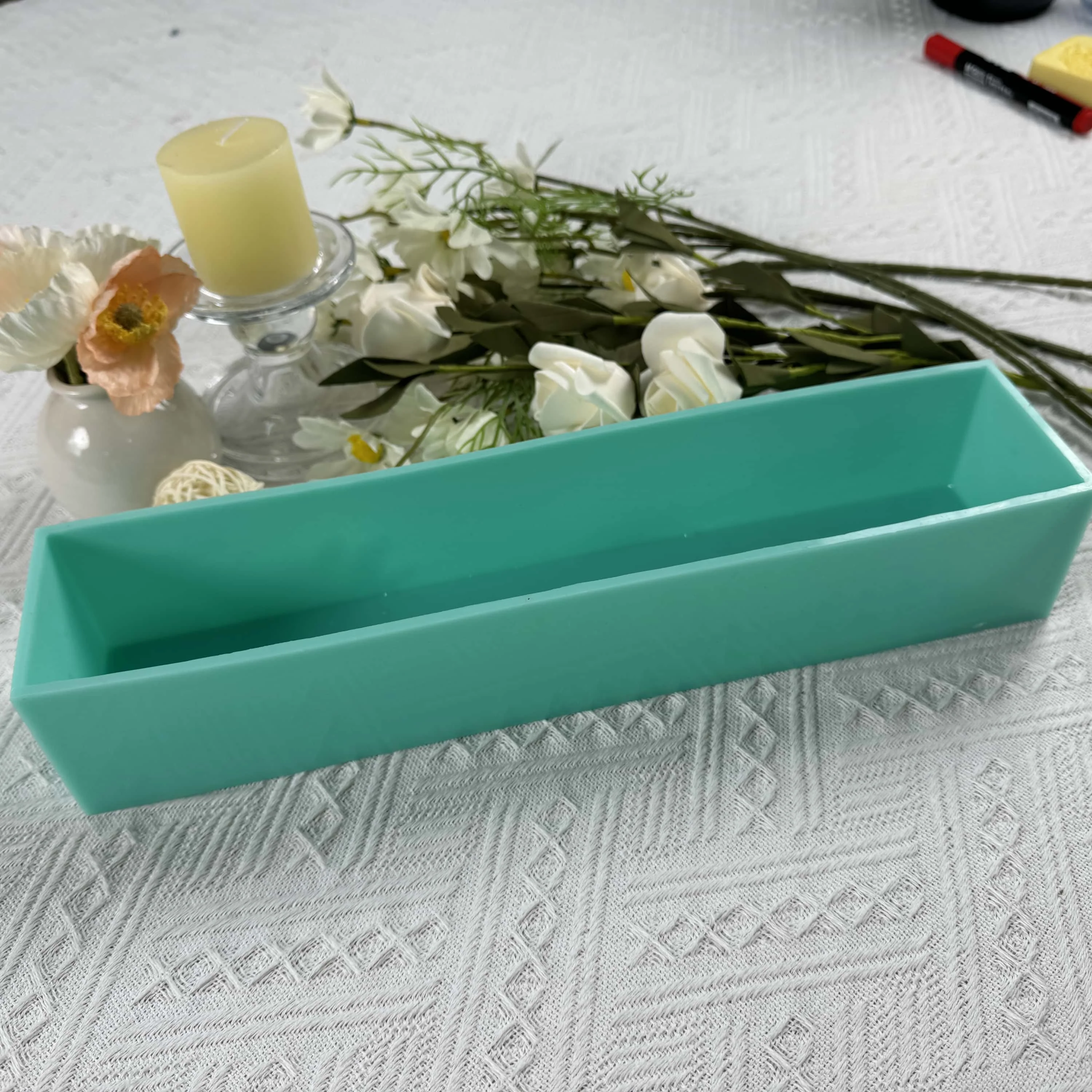 Size 335.65.60 mm,Capacity 46 ounce,Silicone Liner for Soap Making, Natural Lotion Bar Silicone Soap Mold