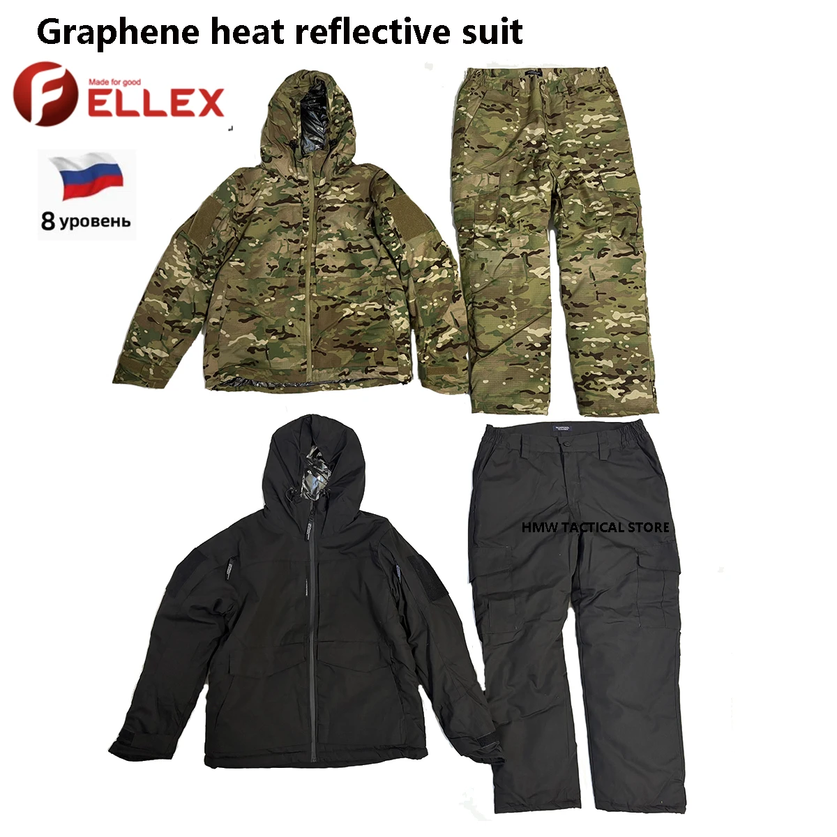 

New Tactical Hunting Suit, Heat Reflective Camouflage Suit, Outdoor Anti Cold and Warm Tactical Cotton Suit, Tactical Pants Men