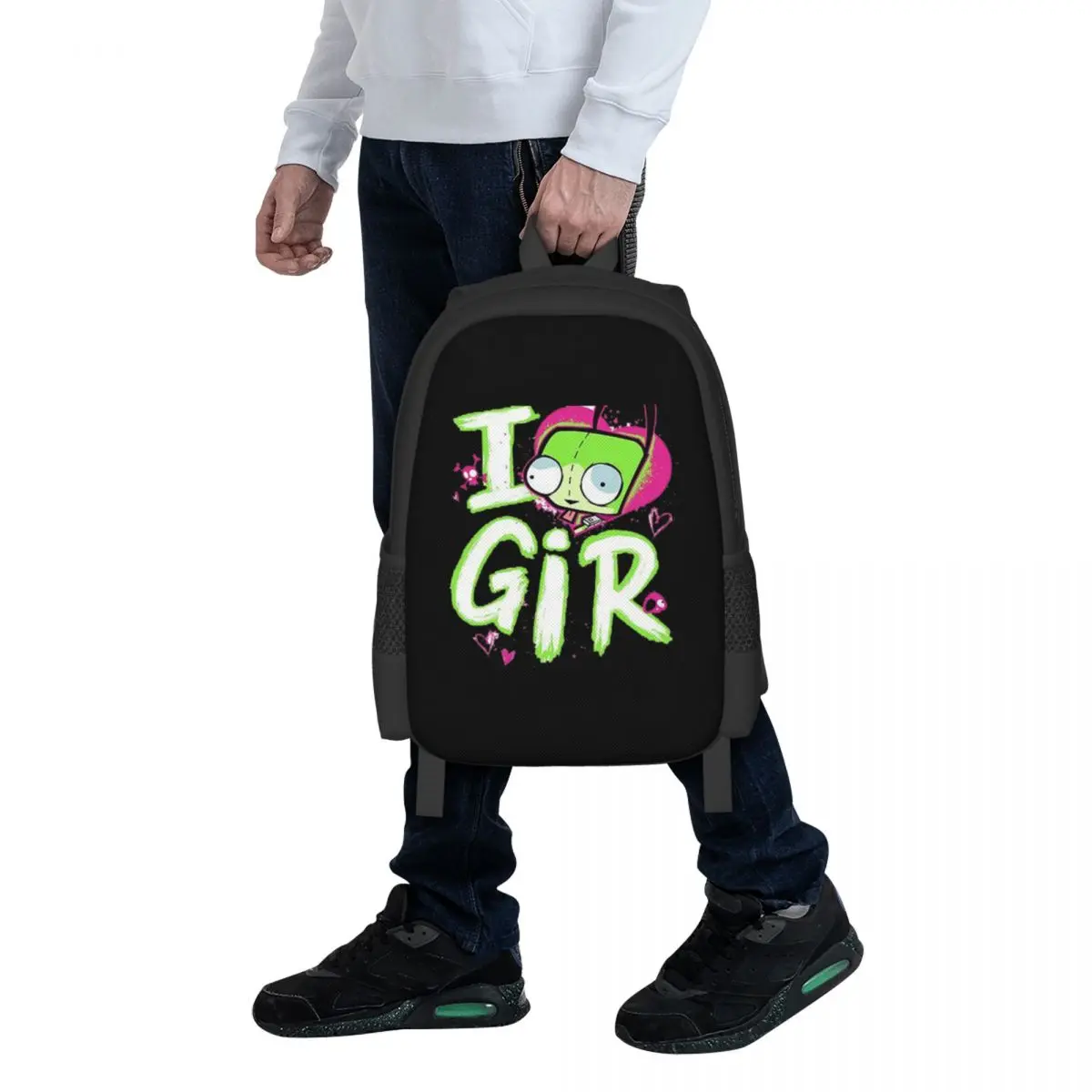 Invader Zim Valentine's Day I Love GIR Student Backpack School Bag Hiking Travel Daypack for Men Women Bookbag Shoulder Bags