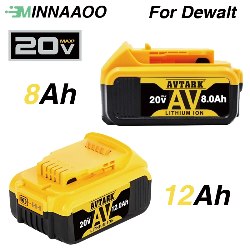 

MINNAAOO 8Ah/12Ah For DeWalt Flexvolt 20V Battery 18650 Replacement Battery For Dewalt DCB609 DCB606 DCB547