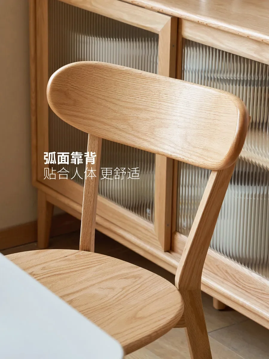 Solid wood dining table  household dining  log casual back  restaurant dining stool Nordic negotiation desk