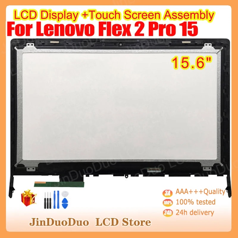 15.6'' For Lenovo Flex 2 Pro 15 LCD Display Touch Screen Digitizer Assembly with Frame Bezel FHD IPS Panel LP156WF4 SPL1