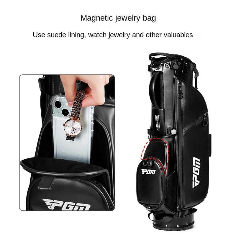 PGM Golf Bags Men Women Lightweight Rack Bag Integrated stand head frame magnetic jewelry bag portable cue bag QB155