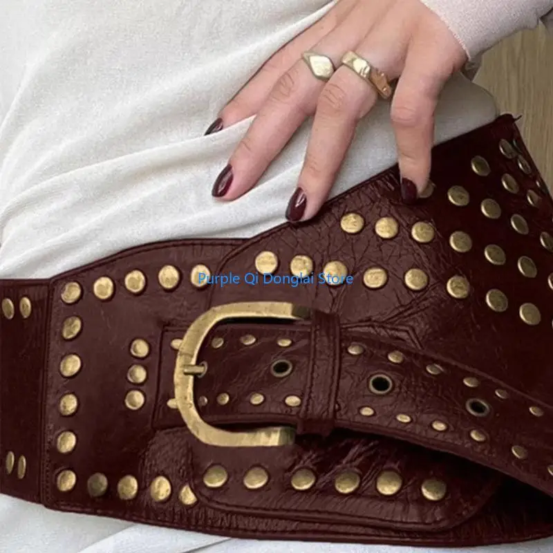 L21E Eye Catching Female Waist Belt with Irregular Buckle Girl Coat Trouser Waistband
