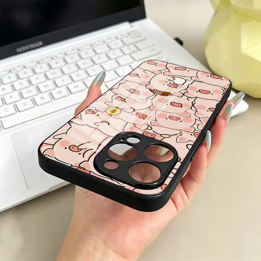 Lulu Pig Phone Case For IPhone 17 Pro Max 17e 16 15 14 Pro Max 13 11 Plus Glass Cover