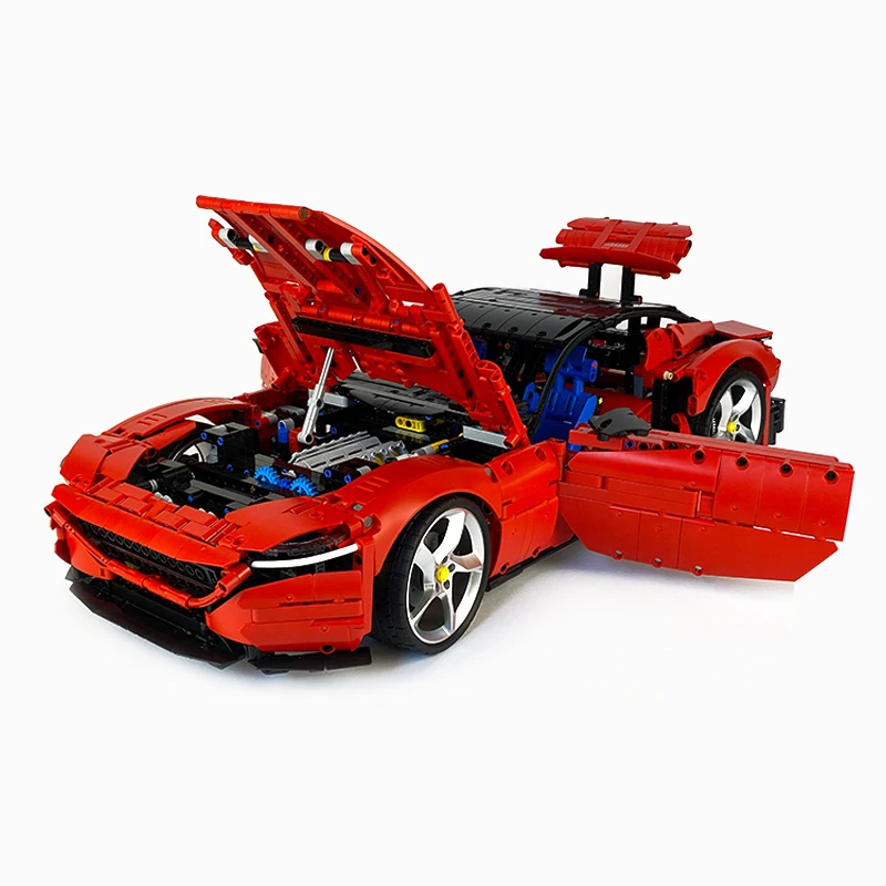 3778pcs MOC-123054 Red Super SportsCar Roma Compatible 42143 Buidling Blocks Bricks Educational Puzzle Toys Birthday Gifts