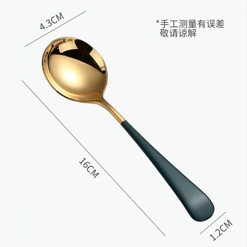 304 Stainless Steel Round Head Serving Dessert Spoon Coffee Tablespoon Honey Specialty Spoons Kitchen Gadget Tableware