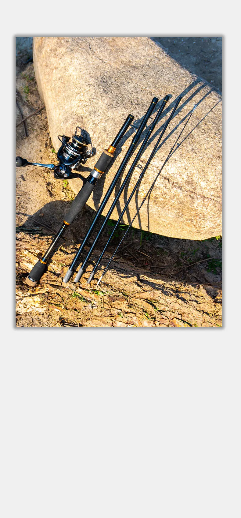 DEUKIO 1,8/2,1m Carbon-Spinn-Set, Ultraleichte Rute mit 5,2:1-Rolle, 8KG Max. Bremskraft, Sensibles Angelset für Süß-/Salzwasser – Detail 16