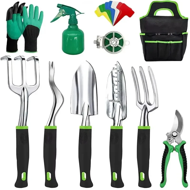 Kit with Storage Tote Bag Outdoor Handm Stainls Steel Heavy Gardening Pot Set