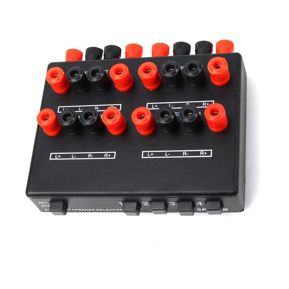 MLGB Mini 2-IN-4-OUT Stereo Audio Selector Amplifier Switcher Box Speaker Splitter SP-24B Speaker Selector Box