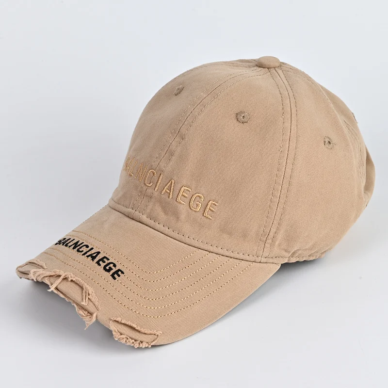 Ripped Letter Embroidery Baseball Caps Spring Summer Men Women Cotton Adjustable Casual Hat Hip Hop Streetwear Sun Hats