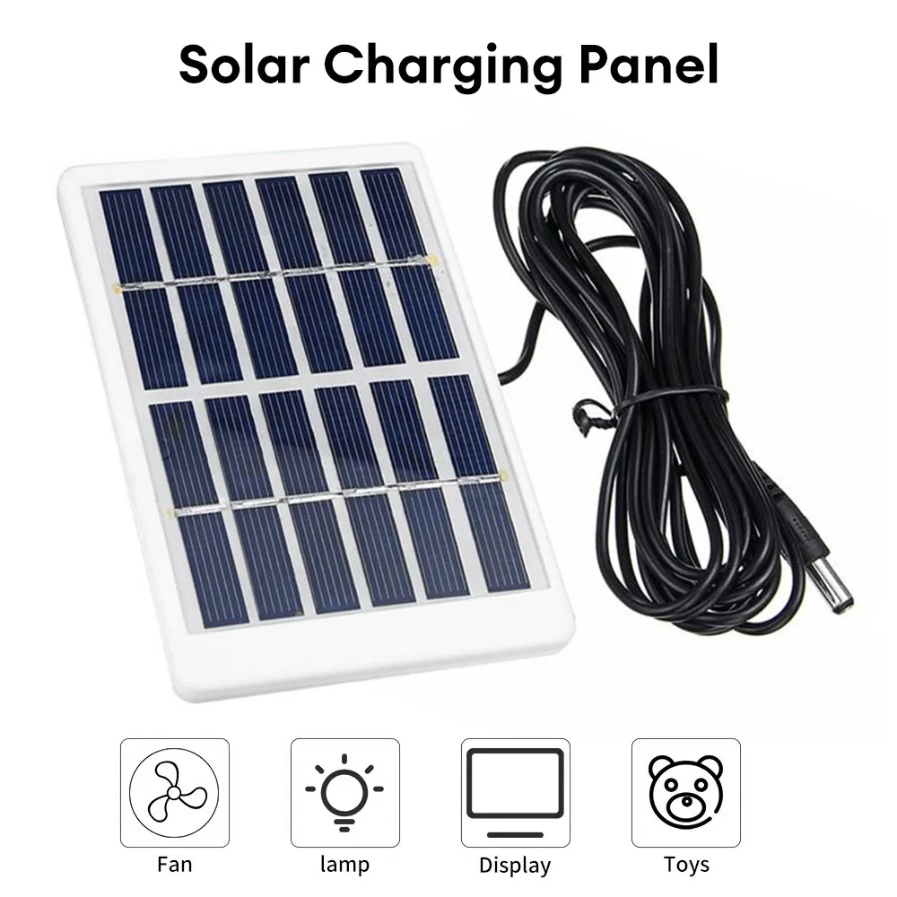 1.2W 6V Polycrystalline Silicon Solar Panel With 3m Wire DC5.5 Plug Solar Energy Charger For Low Power Appliances