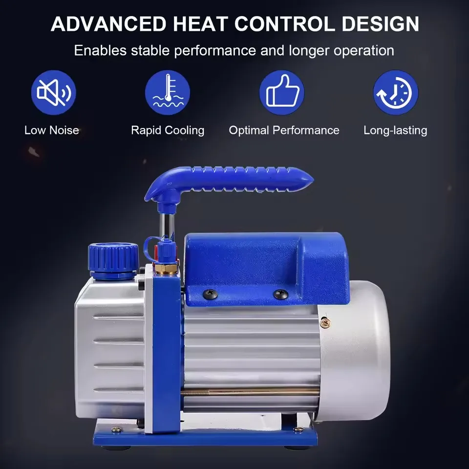 RS-1 مضخة تفريغ أحادية الطول 1 لتر 3CFM، مضخة صيانة التبريد قيمة المبردات 220 فولت مضخة تفريغ التيار المتردد العالمية