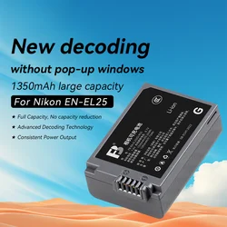 FB EN-EL25 Battery with USB Dual Charger for Nikon Z30 Z50 MH-32 ZFC Z 50 Z FC Digital Camera Rechargeable Battery Kit
