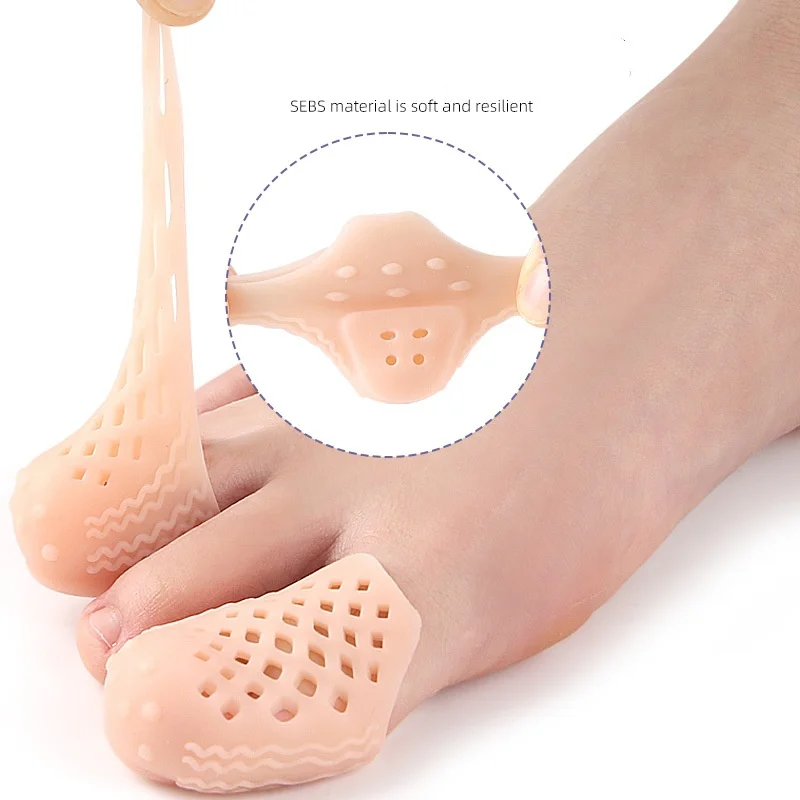 Water-Patterned Perforated Toe Separator | Thickened Soft Anti-Wear Finger Cover for Comfort