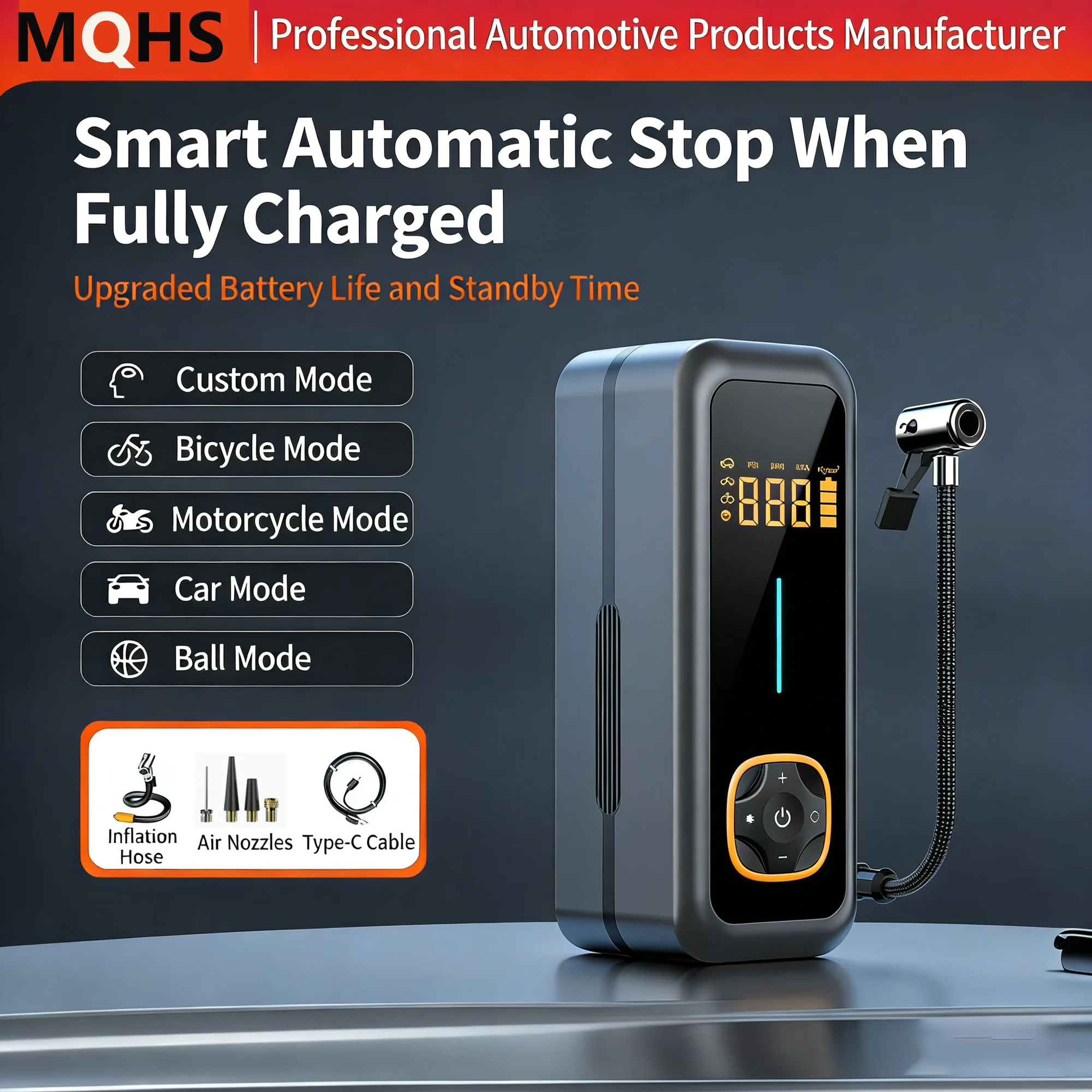 

2026 NEW Smart Digital Display Portable Electric Air Pump 150PSI Inflator Air Compressor for Car Motorcycle Bicycle Inflatable