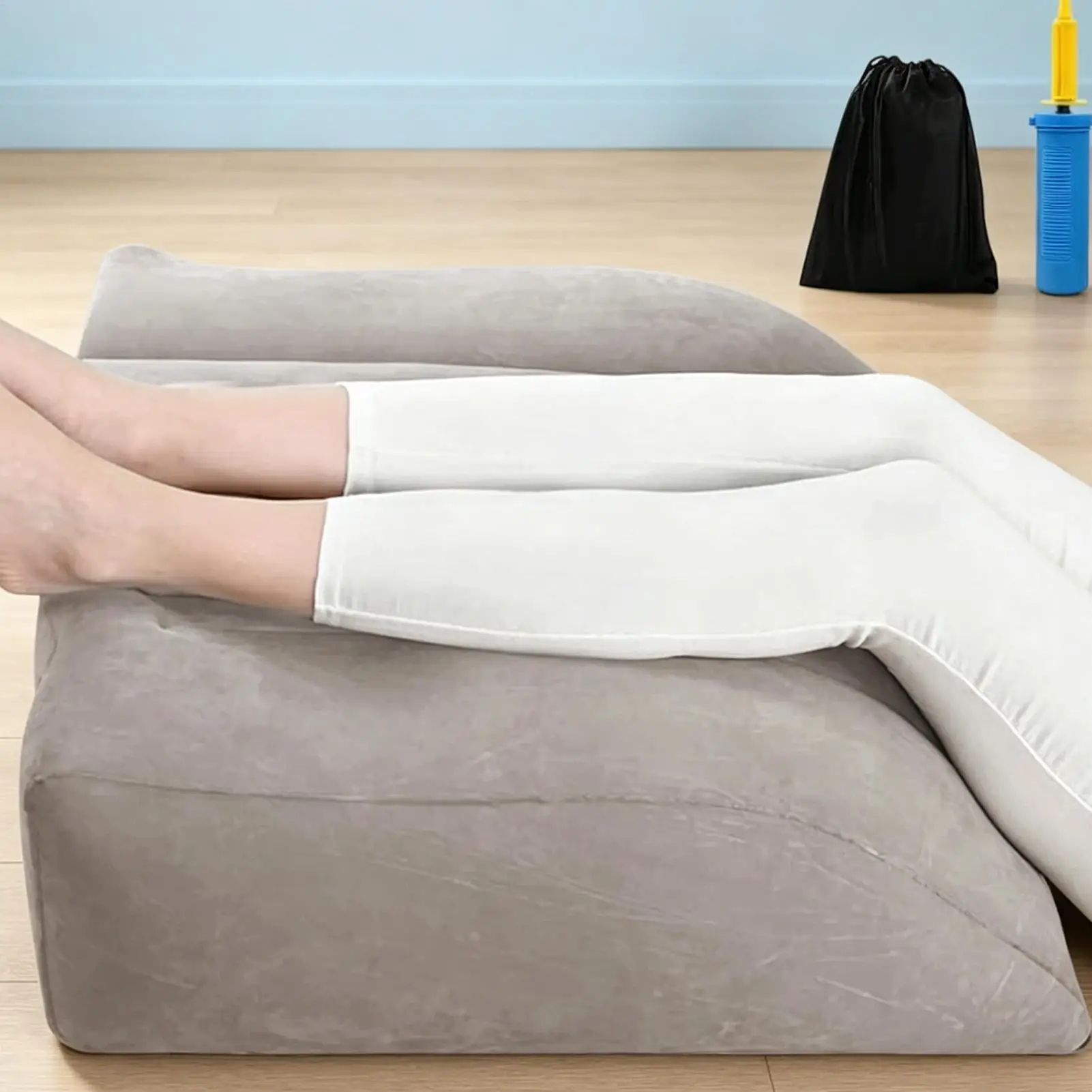 Leg Elevating Pillow Ergonomic Support With Pump Leg Wedge Elevation Pillow Post Care For Home Bedroom Apartment Dorm Bed Sofa