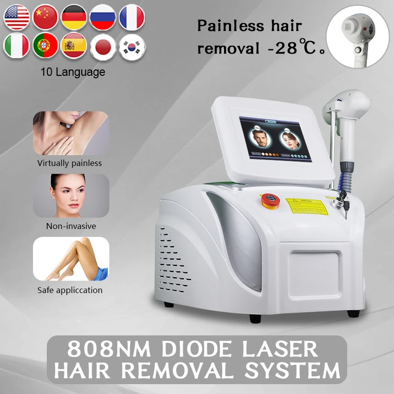 2024 Professional Portable Depilation Triple Wavelength 1064 755 808nm Fast Cooling Painless Diode Laser Hair Removal Machine