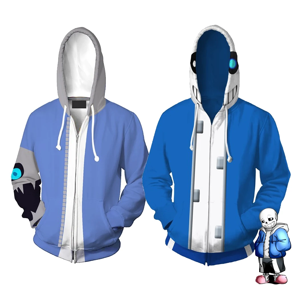 

Game Undertale Sans Cosplay Costume Hoodies Sweatshirts Sans 3D Printing Zipper Hoodie Jacket Casual Fashion Streetwear