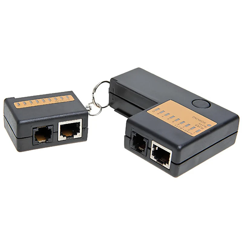 RJ45 네트워크 케이블 테스터 LAN 이더넷 코드 테스트 도구 RJ11 전화선 스위치 포트 네트워크 라인 테스터(키체인 포함)