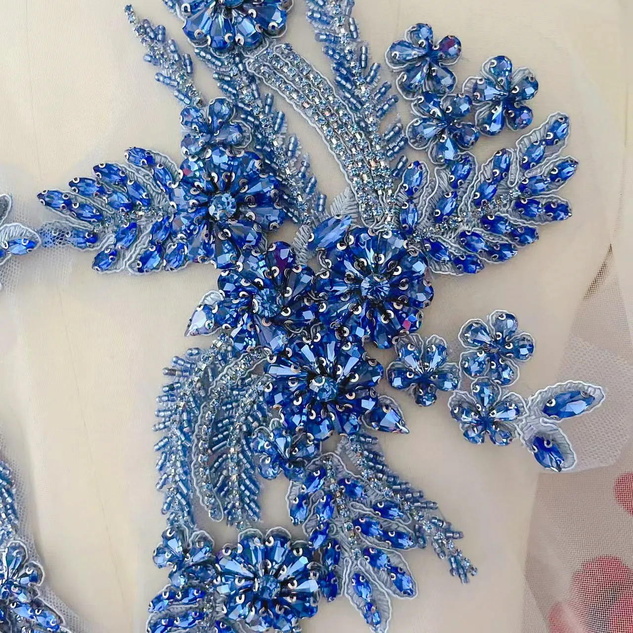 Handgenähte Strass-Mäntel, Spiegelblumen, Funkelnde Strass-Mäntel, Taillenbänder, Schultern, Hochzeitskleid, DIY-Applikationen, Neue Farbe – Detail 4