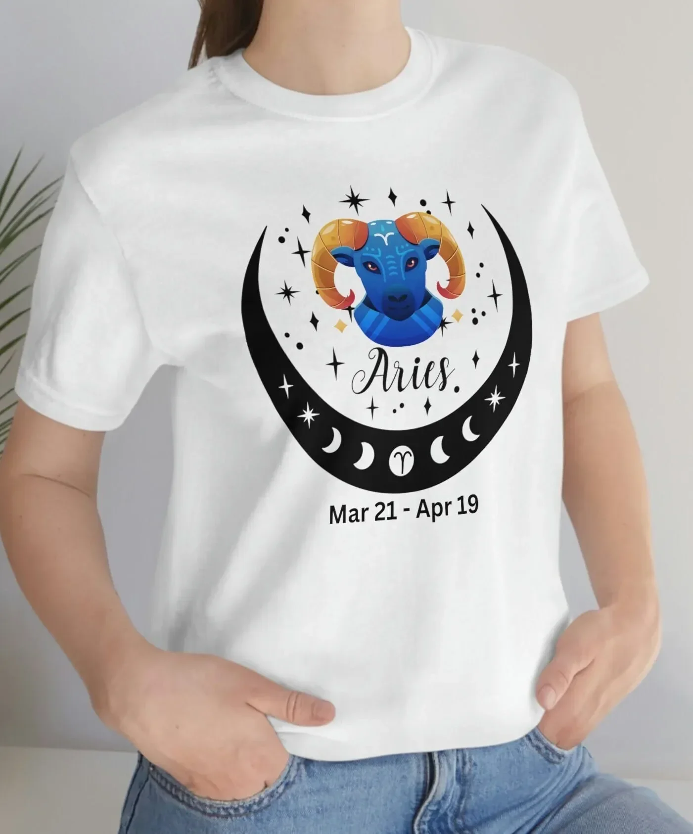 Camiseta de Aries, símbolo del horóscopo, cumpleaños, astrología, S, el Carnero