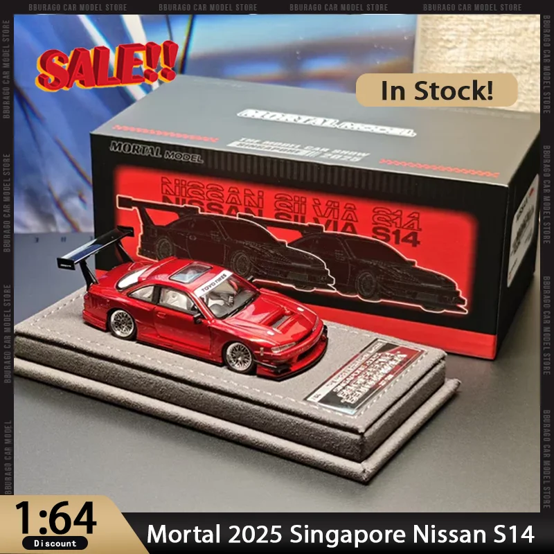 

New In Stock Mortal 1:64 Nissan S14 Chameleon Singapore 2025 Edition Alloy Car Miniature Diecast Nissan Ornaments Custom Toys