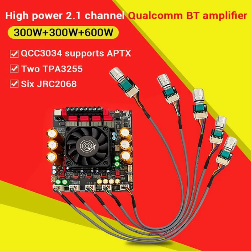 Neuer ZK-APTX3 Bluetooth-Verstärker 2.1 Kanal 3D-Surround-Sound-Subwoofer 300 W x 2 + 600 W Audio-Leistungsverstärker Audiophile