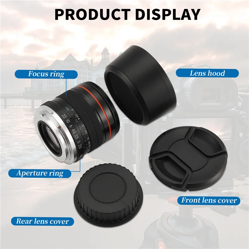 B24B 85Mm F1.8 Camera Lens For Canon F1.8 Large Aperture Fixed Focus Portrait Macro Pure Manual Focus SLR Camera Lens