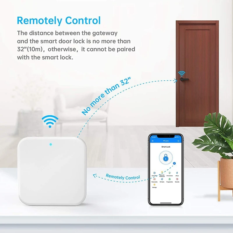 FULL-Wifi Gateway For Smart Door Lock Bluetooth Ttlock Phone Remote Control LOCK Unlock Bluetooth To Wifi Converter