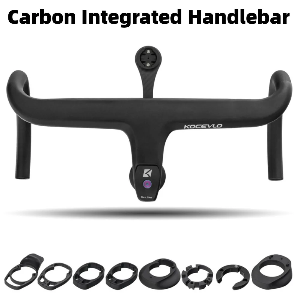 Road Bike Carbon Handlebar Integrated Route Aero Road Handlebar Bicycle Steering Wheel Drop Handle Bar 360/380/400/420/440mm