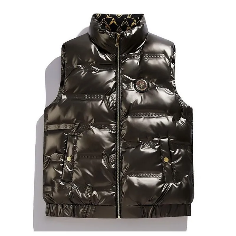 

Men's Stand Collar down Vest White Goose down Cross-Border Fashionable Lightweight Padded Vest for Spring Neutral Style