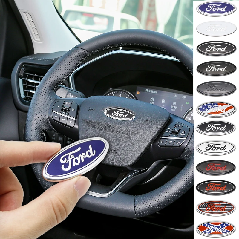 5.8cm Car Steering Wheel Center Badge Logo Sticker Steering Wheel Logo Sticker For Ford Focus 3 MK2 Fiesta MK7 Mondeo MK4 Fusion