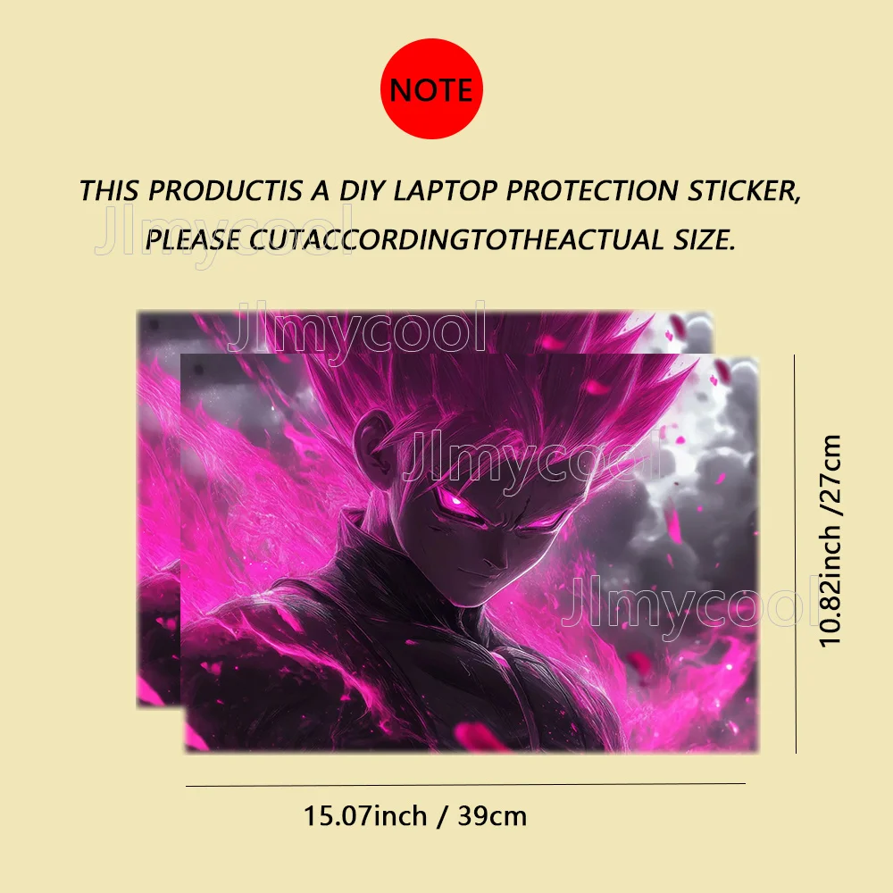 2 Pieces Pink Tech-packed Anime Vinyl Laptop Sticker  Self adhesive Case for HP Lenovo Apple ASUS Easy To Install Decal Sticker