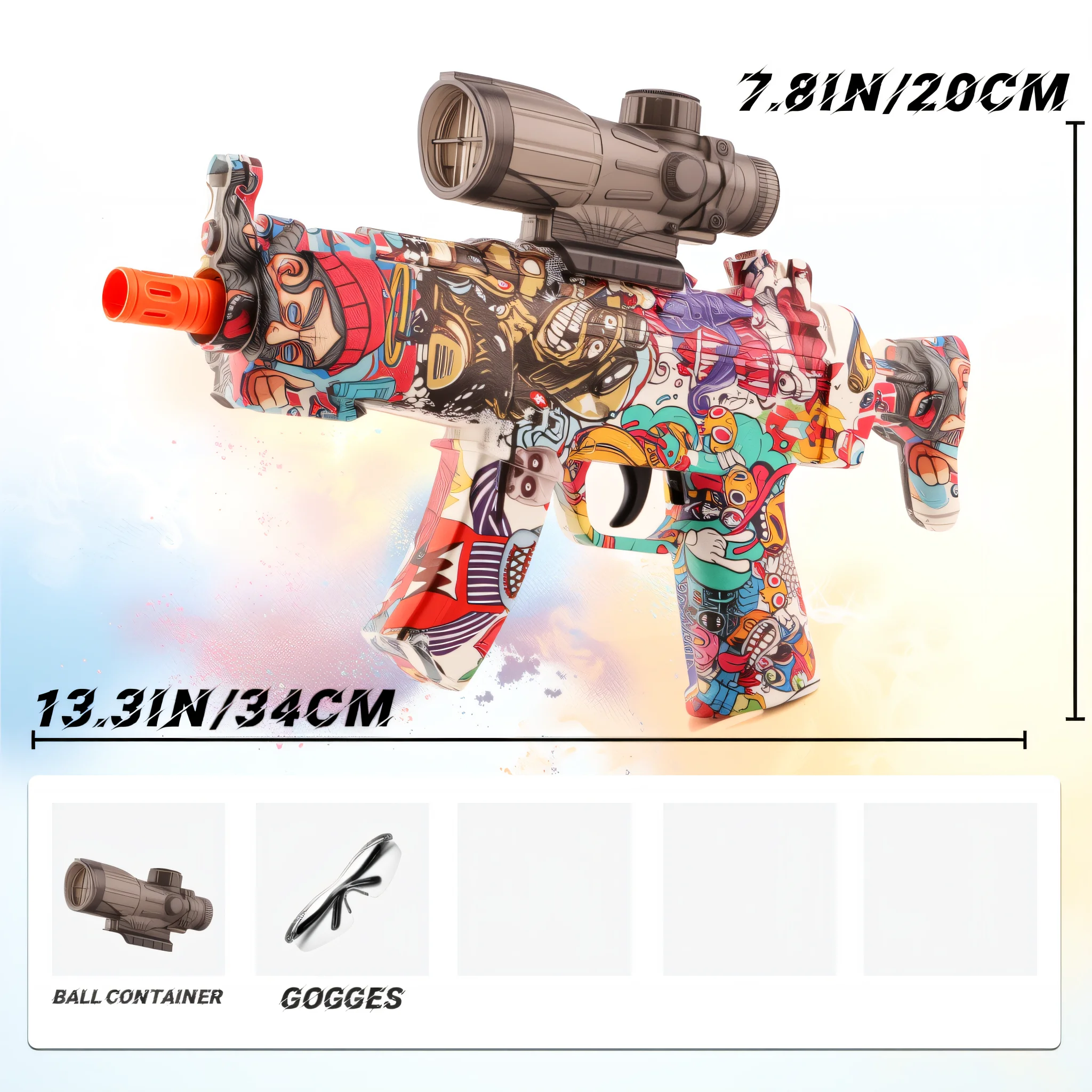 MP5 Manual Slam Fire Gel Ball Blaster​​ – Spring-Loaded & No Electricity Required (No Bullets)