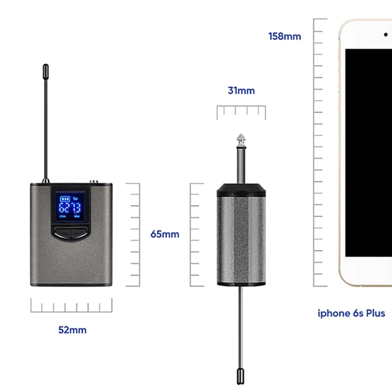 หูฟังไร้สายแบบพกพา UHF/ไมโครโฟน Lvalier พร้อมเครื่องส่งสัญญาณและตัวรับสัญญาณ Bodypack เอาต์พุต 1/4 นิ้ว 1 ถึง 1 ใช้งานง่าย