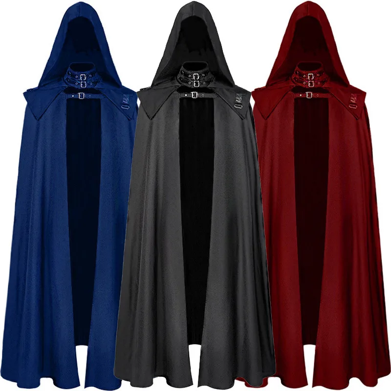 Gothic Sle Kapuzenrobe Halloween Par Teufel Hexe Tod Langer Mantel Damen Ethnisches Kostüm Bühnenaufführung Traditionelles Hanfu