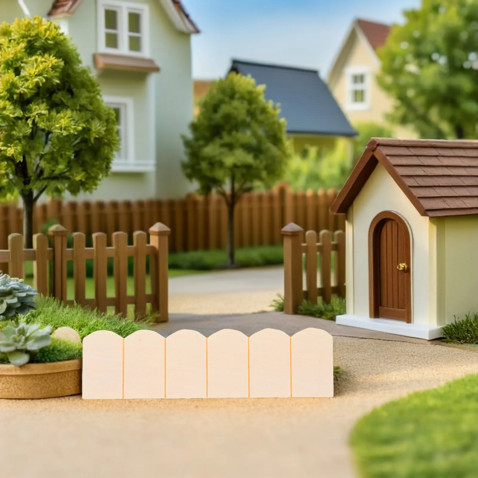 

48Pcs Miniature Roof Tiles Wood Color Dollhouse Shingles Realistic DIY Roof Accessories Mini House Roofing Flooring Garden Decor