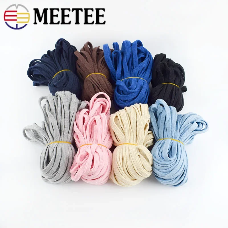 70Meters 1cm Fashion Cotton Cord High Tenacity Braided Pants Waist Flat Rope Thread DIY Craft Home Textile Decor KY799